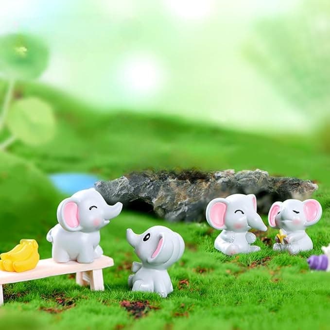 Miniatures Set (4pcs) Cute Baby Elephant